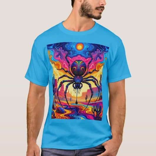 Riesenspinne in einer surrealen Wüste T-Shirt (Vorderseite)