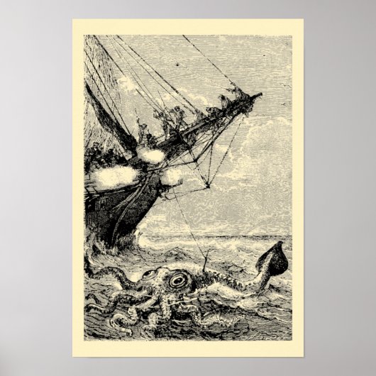 RiesenTintenfisch aus 2000 Ligen unter dem Meer. Poster (Vorne)