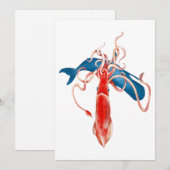 RiesenTintenfisch gegen Whale Feiertagskarte (Vorne/Hinten)