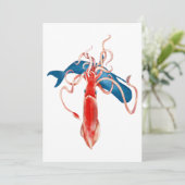 RiesenTintenfisch gegen Whale Feiertagskarte (Stehend Vorderseite)