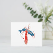 RiesenTintenfisch gegen Whale Postkarte (Stehend Vorderseite)