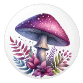 Riesentoadstool Lila mit Blume Keramikknauf (Vorderseite)