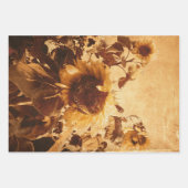 RiesenVintage Sonnenblumen Sepia Geschenkpapier Set (Vorderseite 2)