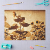 RiesenVintage Sonnenblumen Sepia Seidenpapier (Basteln)