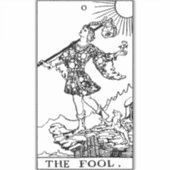 Riesenwaite Tarot Major Arcana Der Narr Aufkleber (Vorderseite)