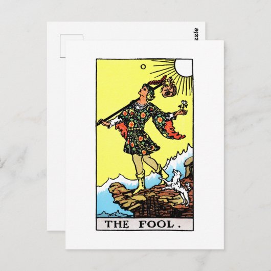 Riesenwaite Tarot Major Arcana Der Narr Postkarte (Vorne/Hinten)