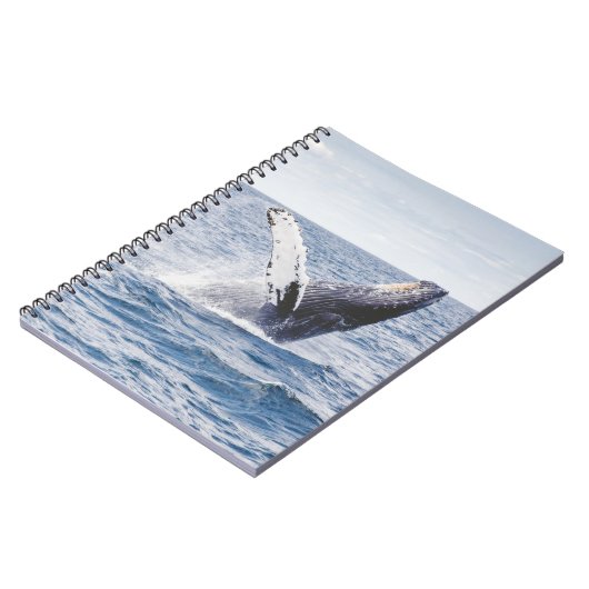 Riesenwal springt aus dem Meer Notizblock (Linke Seite)