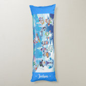 Riesenweihkissen Winterwunderland Schneemänner Seitenschläferkissen (Rückseite (Vertikal))