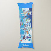 Riesenweihkissen Winterwunderland Schneemänner Seitenschläferkissen (Vorderseite Vertikal)