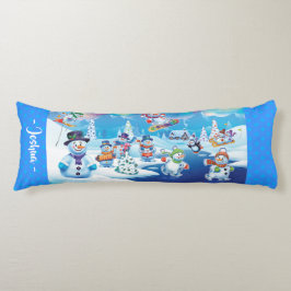 Riesenweihkissen Winterwunderland Schneemänner Seitenschläferkissen