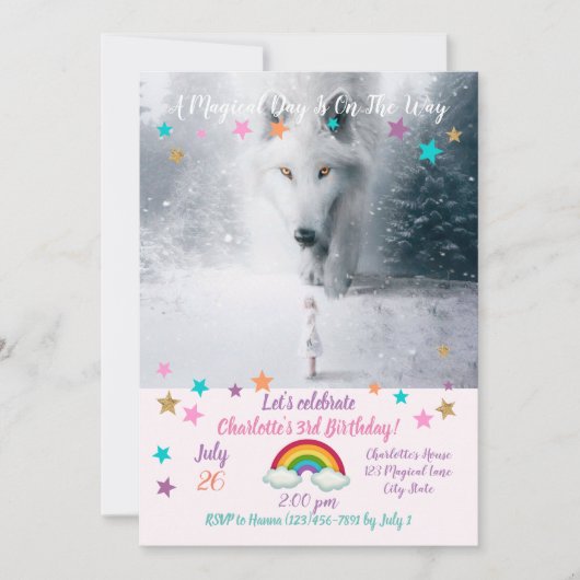 Riesenwolf Einladung (Vorderseite)