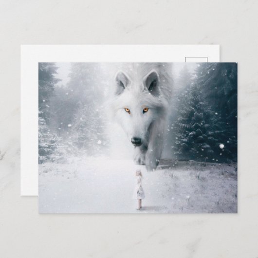 Riesenwolf Postkarte (Vorne/Hinten)