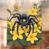 Riesenwolfspinne umringt von Gelber Jasmine Fensteraufkleber (Blatt 2)