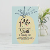 Riesige Ananas Art Geburtstag Tropischer Sommer Al Einladung (Stehend Vorderseite)