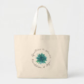 Riesige aquamarine Gerbera-Gänseblümchen-Tasche Jumbo Stoffbeutel (Vorne)