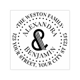 Riesige Art Deco Ampersand Familienname Rücksendea Permastempel