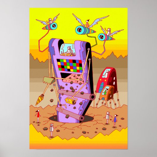 Riesige Baumaschine. Poster (Vorne)