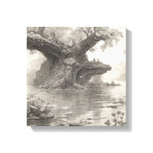 Riesige Bäume Wald & Seen Sketch