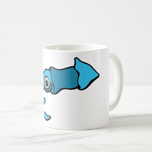 Riesige blaue Tintenfisch-Tasse Kaffeetasse (VorderseiteRechts)