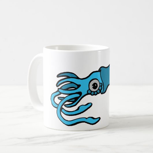 Riesige blaue Tintenfisch-Tasse Kaffeetasse (Vorderseite Links)