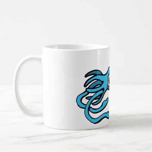 Riesige blaue Tintenfisch-Tasse Kaffeetasse (Links)