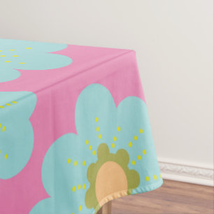 Riesige Blue Hippie-Blume Tischdecke
