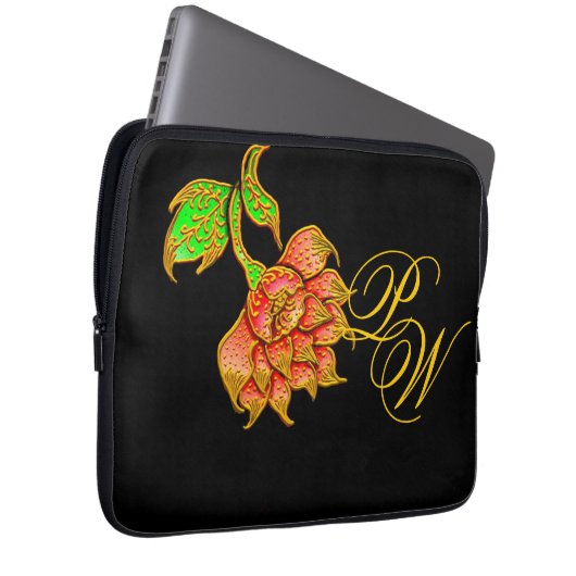 Riesige Blume Laptopschutzhülle (Vorne Rechts)