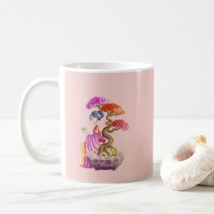 Riesige Bonsaïs, Zen-Mädchen Kaffeetasse