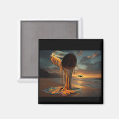 Riesige Farbdose schüttet Farbe auf Sunset Beach Magnet (Vorderseite/Rückseite)