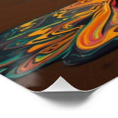 Riesige Farbdose schüttet Farbe auf Sunset Beach Poster (Ecke)