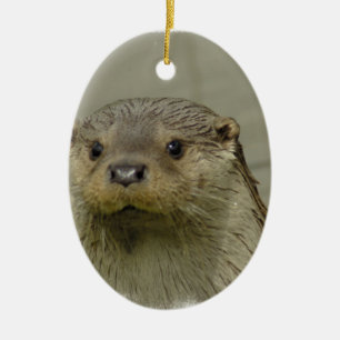 Riesige Fluss-Otter-Verzierung Keramikornament