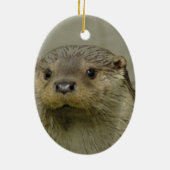 Riesige Fluss-Otter-Verzierung Keramikornament (Hinten)