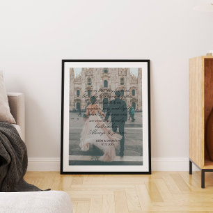 Riesige Foto-Hochzeitsgeschenk-Schrift-Kalligrafie Poster
