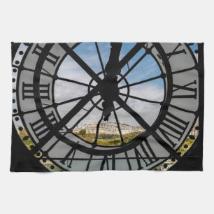 Riesige Glasuhr im Musée d'Orsay - Paris Geschirrtuch