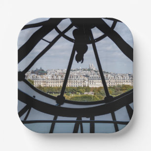 Riesige Glasuhr im Musée d'Orsay - Paris Pappteller