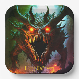 Riesige Halloween-Papierplatten mit Monster-Motiv Pappteller
