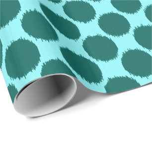 Riesige Ikat Punkte, Türkis und Aqua Geschenkpapier