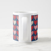 Riesige Kaffee-Tasse, Herzen auf Mitternachtsblau Jumbo-Tasse (Rückseite)