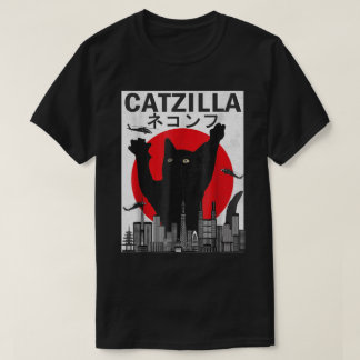 Riesige Katze Tokio Lustiges Design T-Shirt