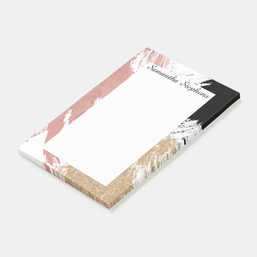 Riesige künstlerische Brushstrokes im Post-it Klebezettel (angewinkelt)