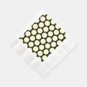 Riesige Lemon Gelbe Polka Punkte auf schwarzen Serviette (Ecke)