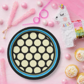 Riesige Lemon Gelbe Polka Punkte + Blau, Oliven + Pappteller (Party)