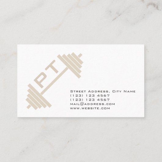 Riesige Logo Barbellabdeckung Visitenkarte (Rückseite)