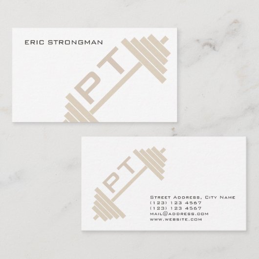 Riesige Logo Barbellabdeckung Visitenkarte (Vorne/Hinten)