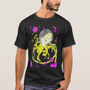Riesige Oktopus Astronauten Vintage Fliegender Tin T-Shirt