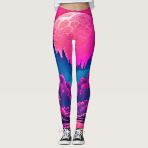 Riesige Pinke Mondkunst Leggings