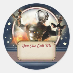 Riesige Roboter-Namensschild-Aufkleber Runder Aufkleber