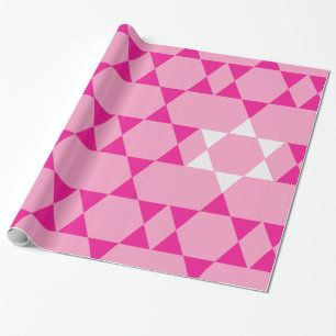Riesige rosa jüdische Sterne Geschenkpapier