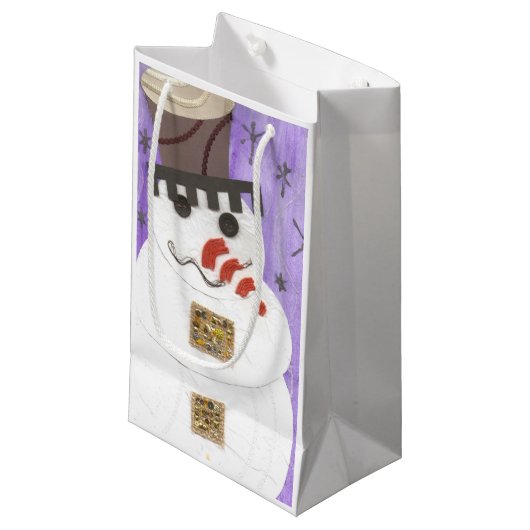 Riesige Schneemann-Geschenk-Tasche Kleine Geschenktüte (Vorderseite Schrägansicht)