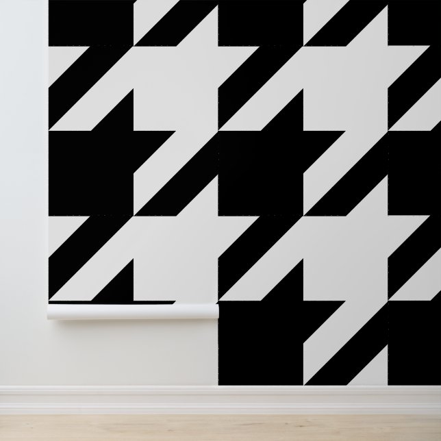 Riesige Schwarz-Weiß-Houndstooth  Tapete (Anwendung)